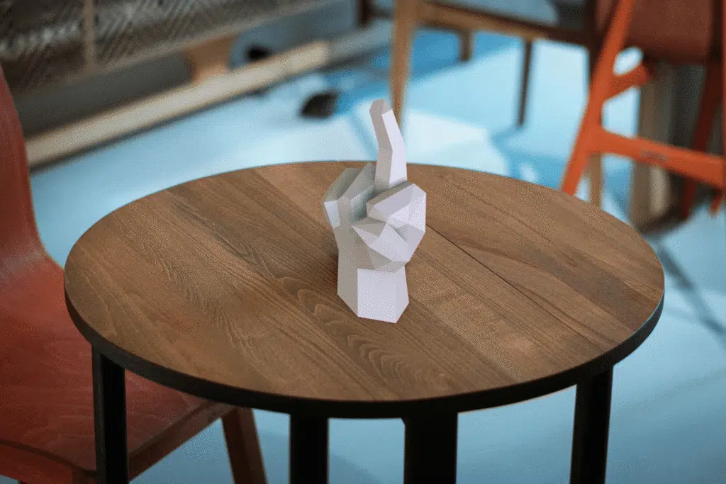 Dedo do meio em papercraft 3D