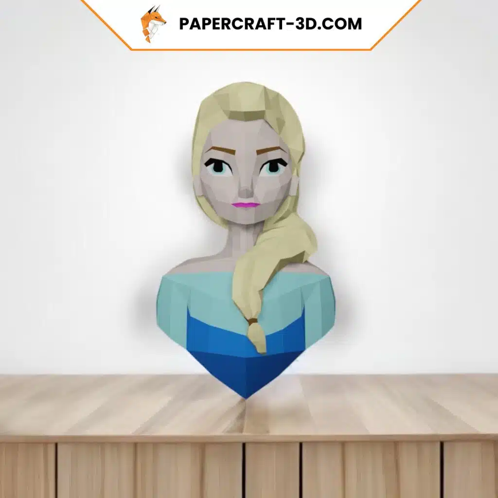 Papercraft de Elsa de Frozen en origami 3D Papercraft de Elsa de Frozen en origami 3D