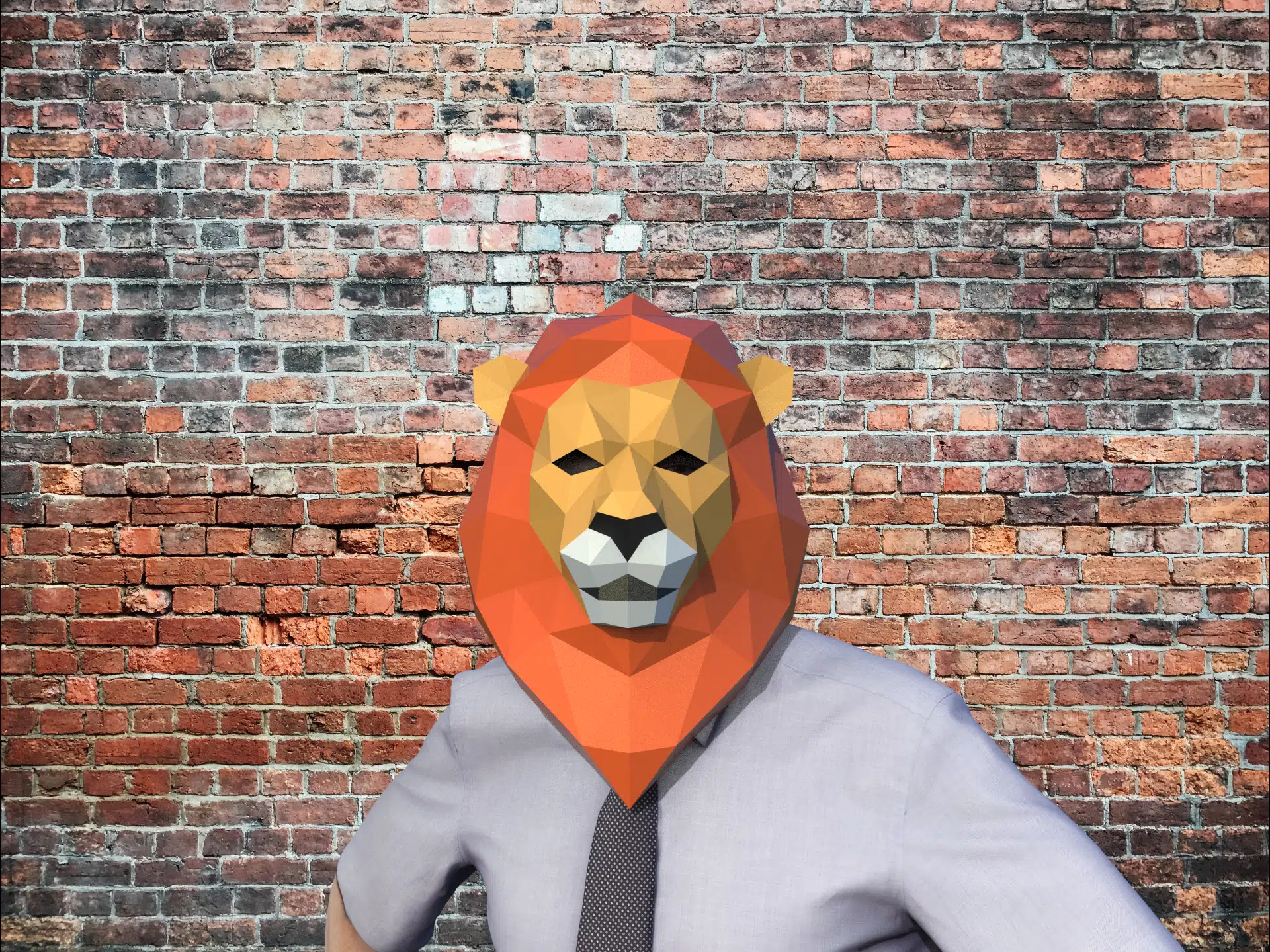 Leeuwenmasker in 3D-papercraft, weergave 7