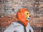 Leeuwenmasker in 3D-papercraft, weergave 2