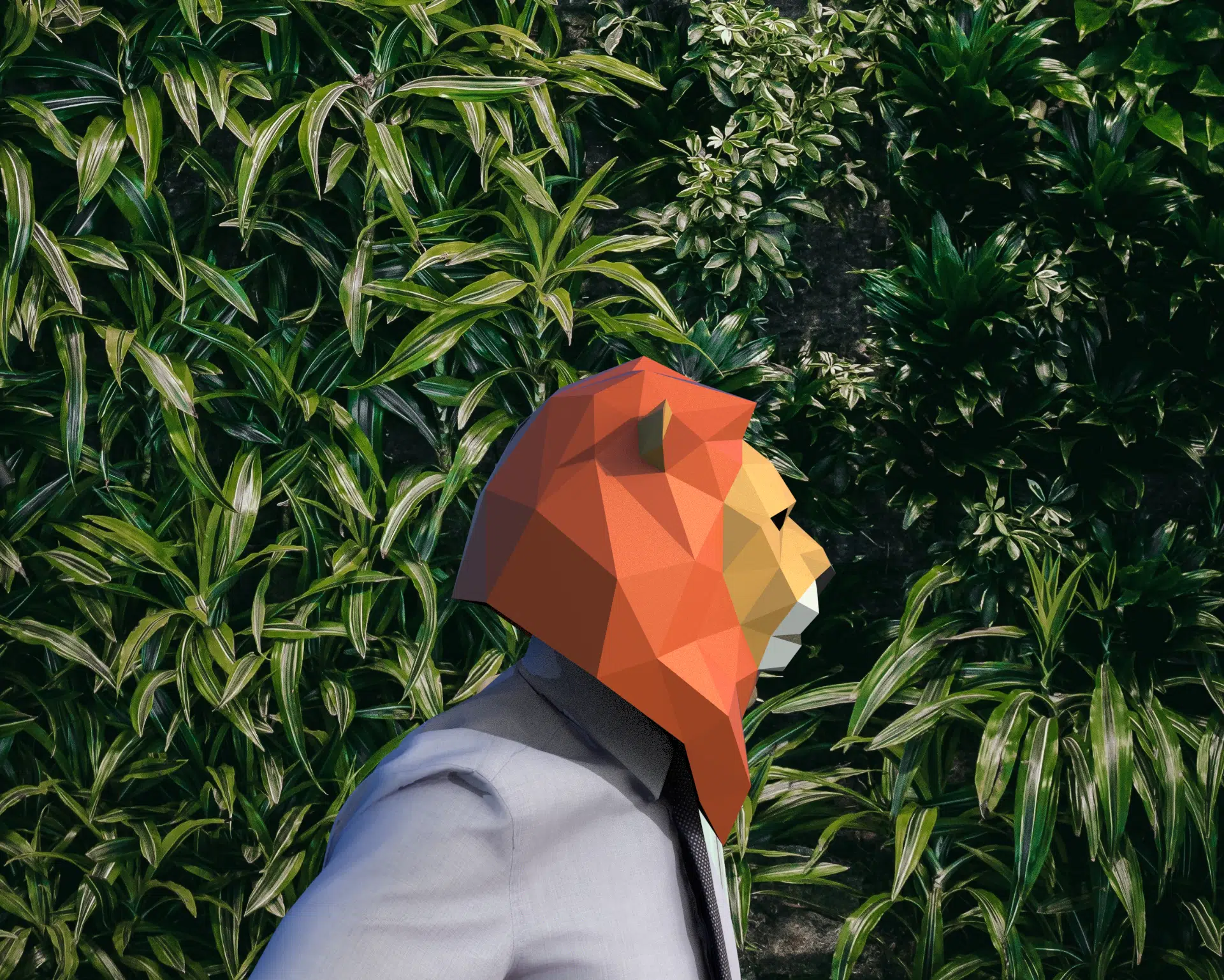 Leeuwenmasker in 3D-papercraft, weergave 4