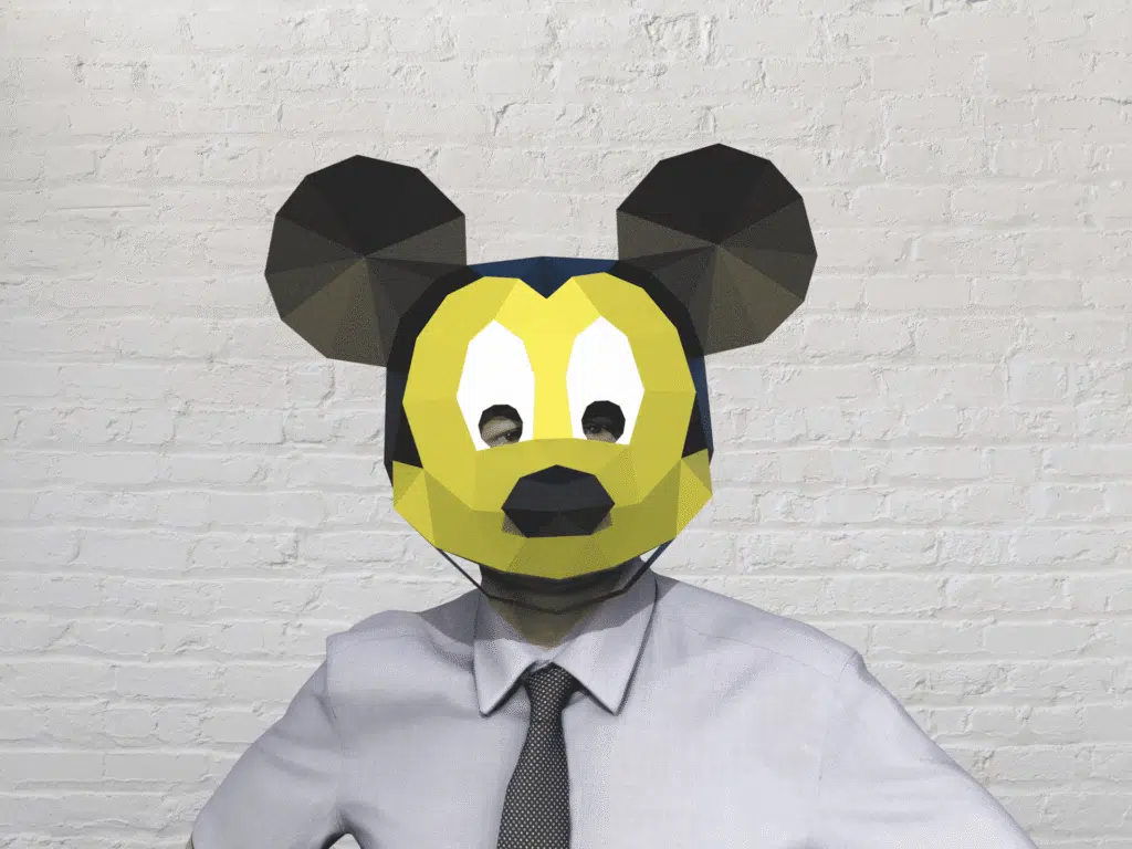 Máscara de Mickey Mouse en papercraft 3D