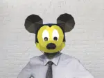 Máscara do Mickey Mouse em papercraft 3D, vista 3