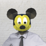 Papercraft Mickey Mouse mask in 3D origami