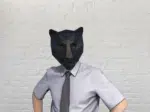Papercraft black panther mask in 3D origami