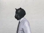 Masker van zwarte panter in 3D-papercraft, weergave 2