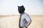 Papercraft black panther mask in 3D origami