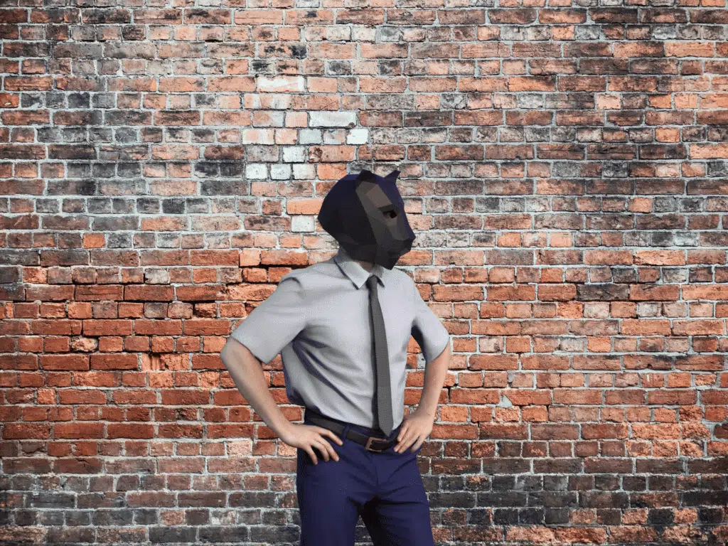 Masker van zwarte panter in 3D-papercraft, weergave 3