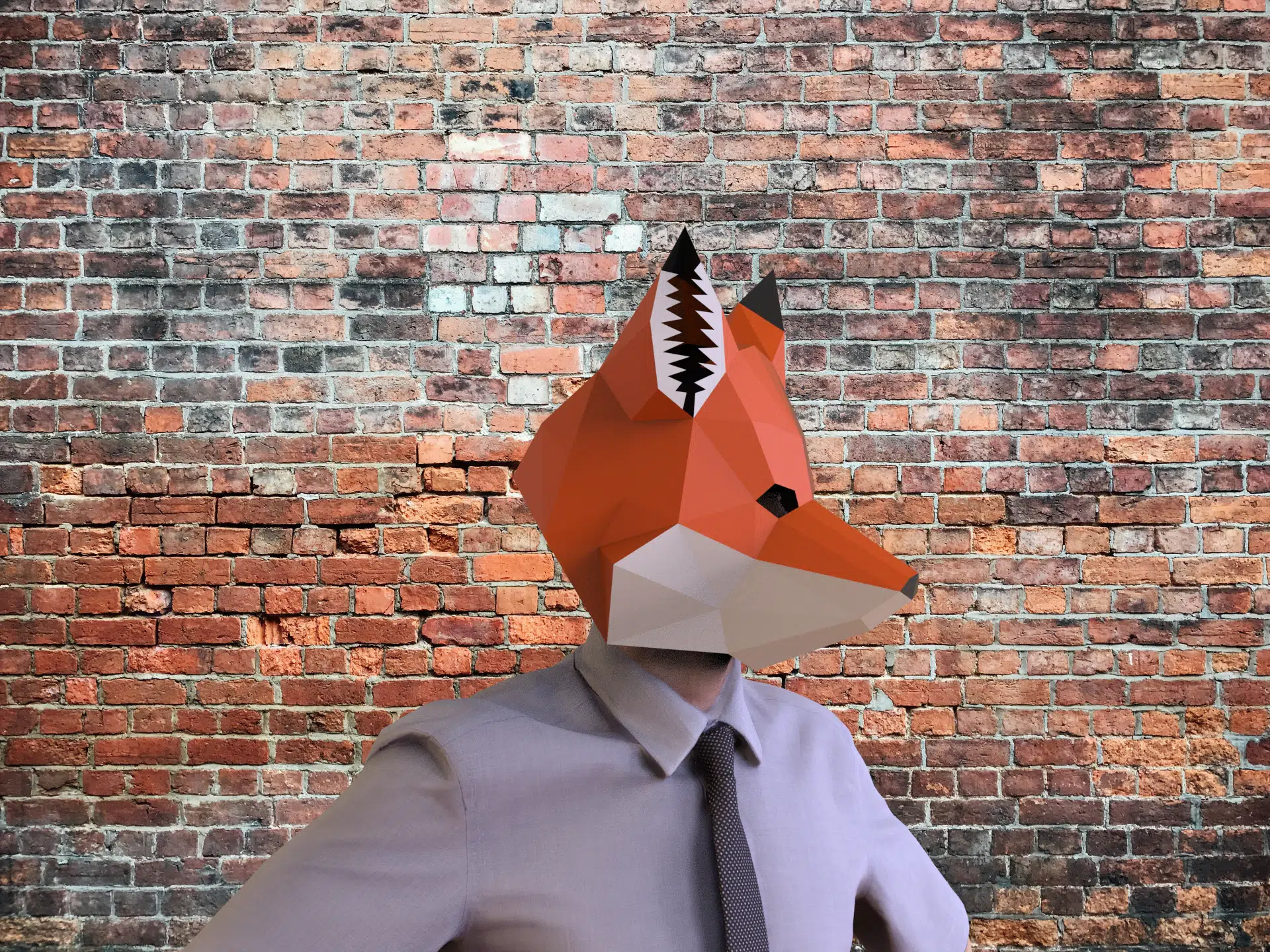 Masque de renard en papercraft 3D, modelo 3D