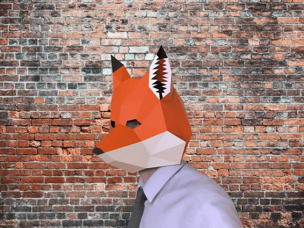 Máscara de zorro en papercraft 3D