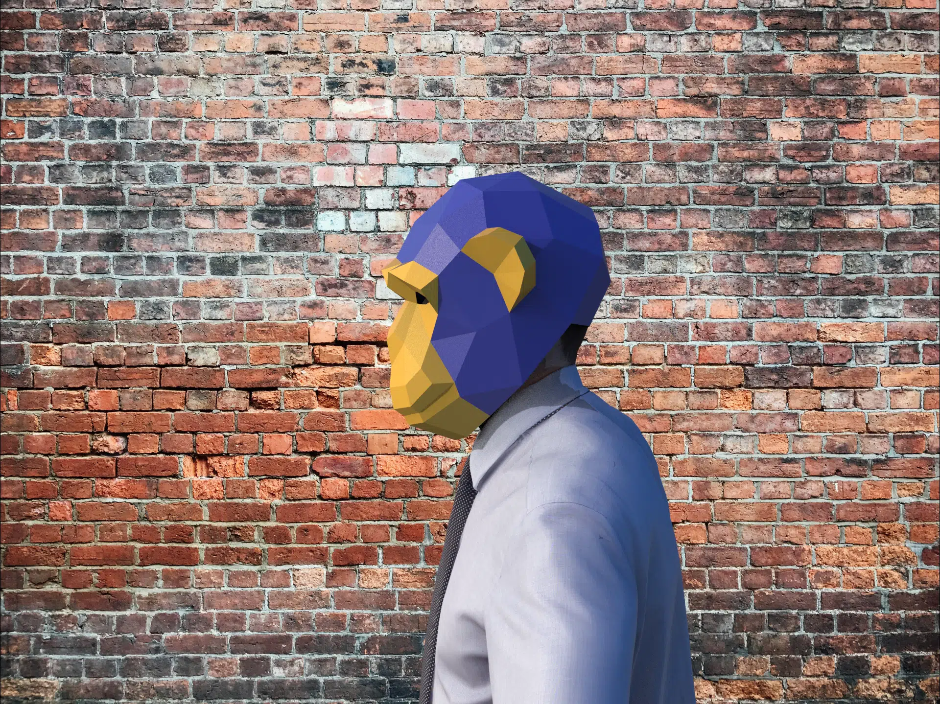Aapmasker in 3D-papercraft, weergave 6