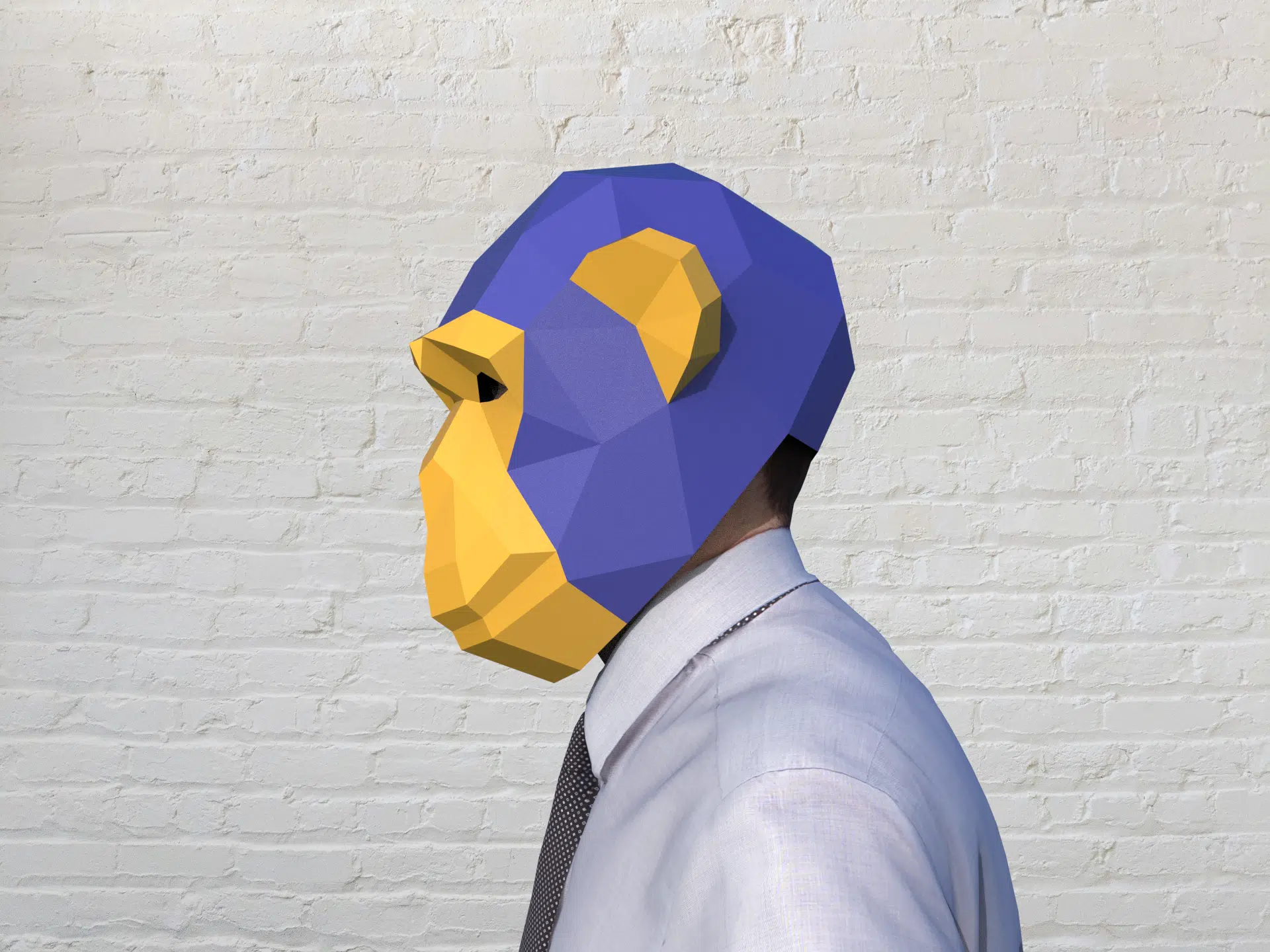 Aapmasker in 3D-papercraft, weergave 5