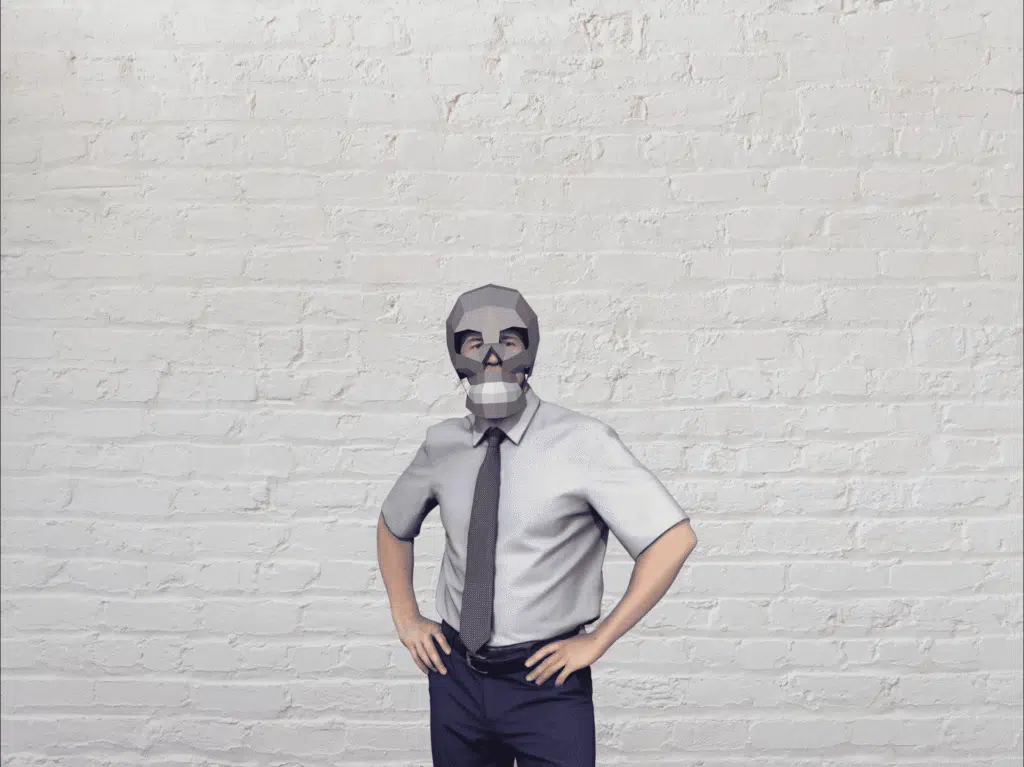 3D Papercraft Skeleton Mask