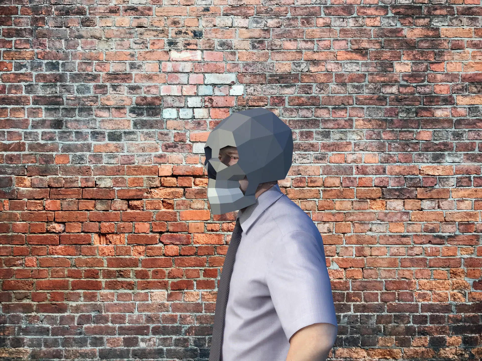 3D Papercraft Skeleton Mask, side view