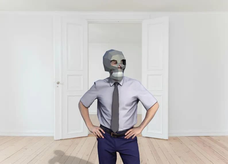 Papercraft skeleton mask in 3D origami Papercraft skeleton mask in 3D origami