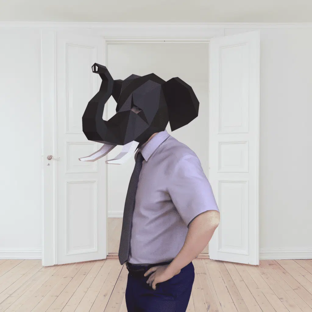 Papercraft 3D elephant mask origami