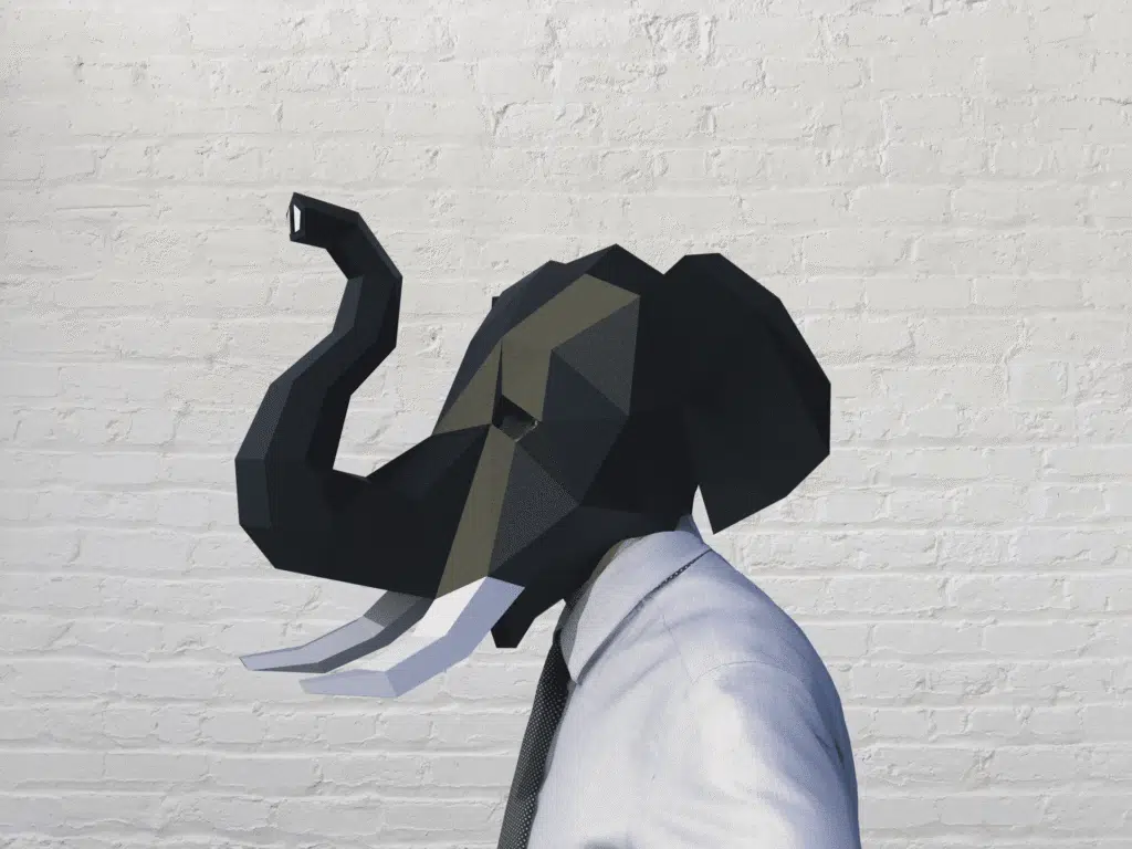 Masque d'éléphant en papercraft 3D