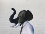 Papercraft máscara de elefante en origami 3D