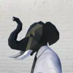 Masque d'éléphant en papercraft 3D