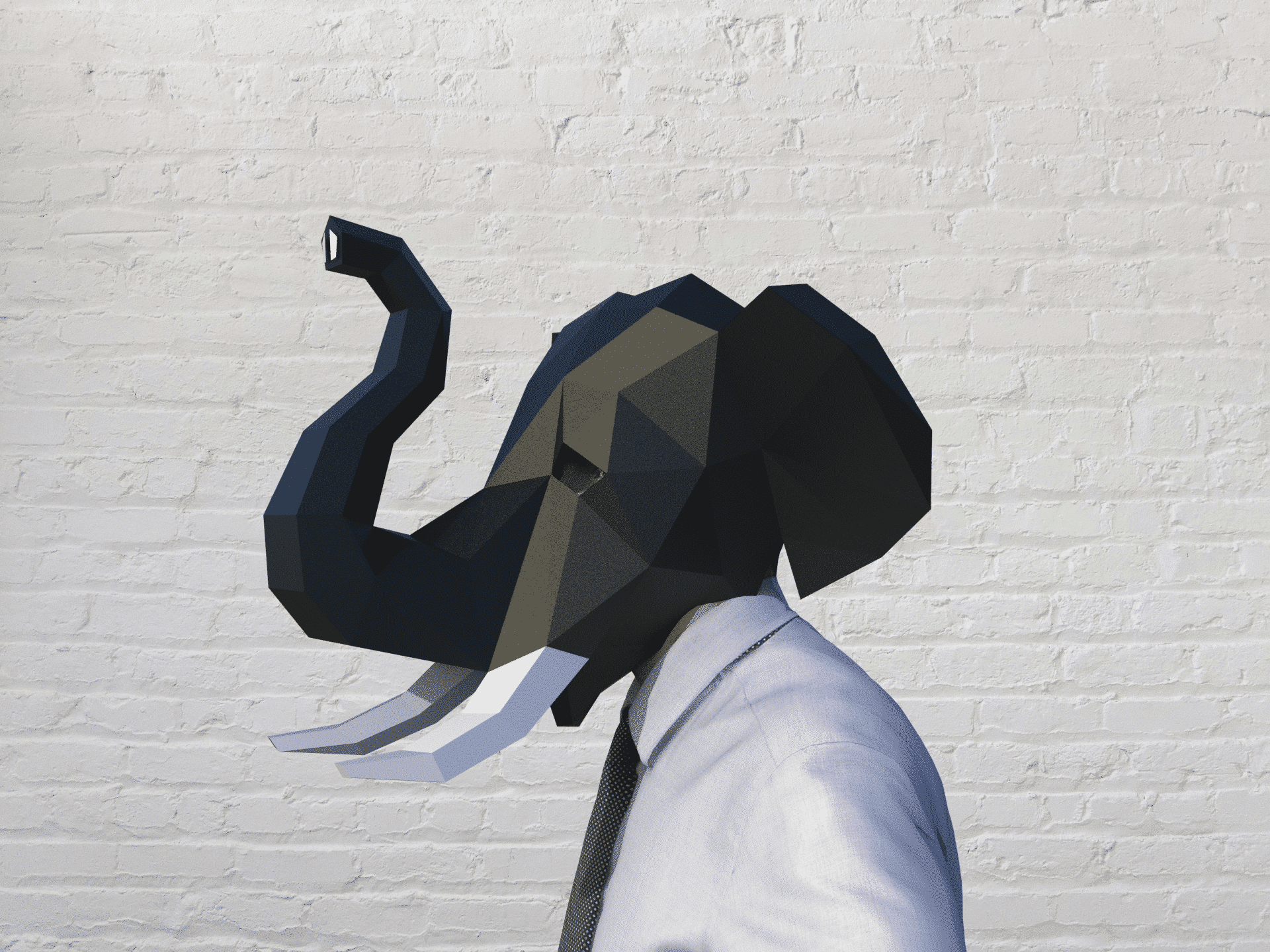 Masque d'éléphant en papercraft 3D Masque d'éléphant en papercraft 3D