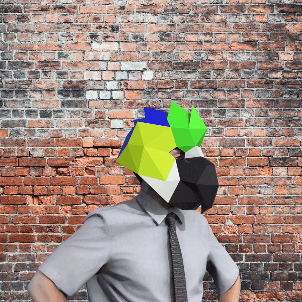 Masque de perroquet en papercraft 3D