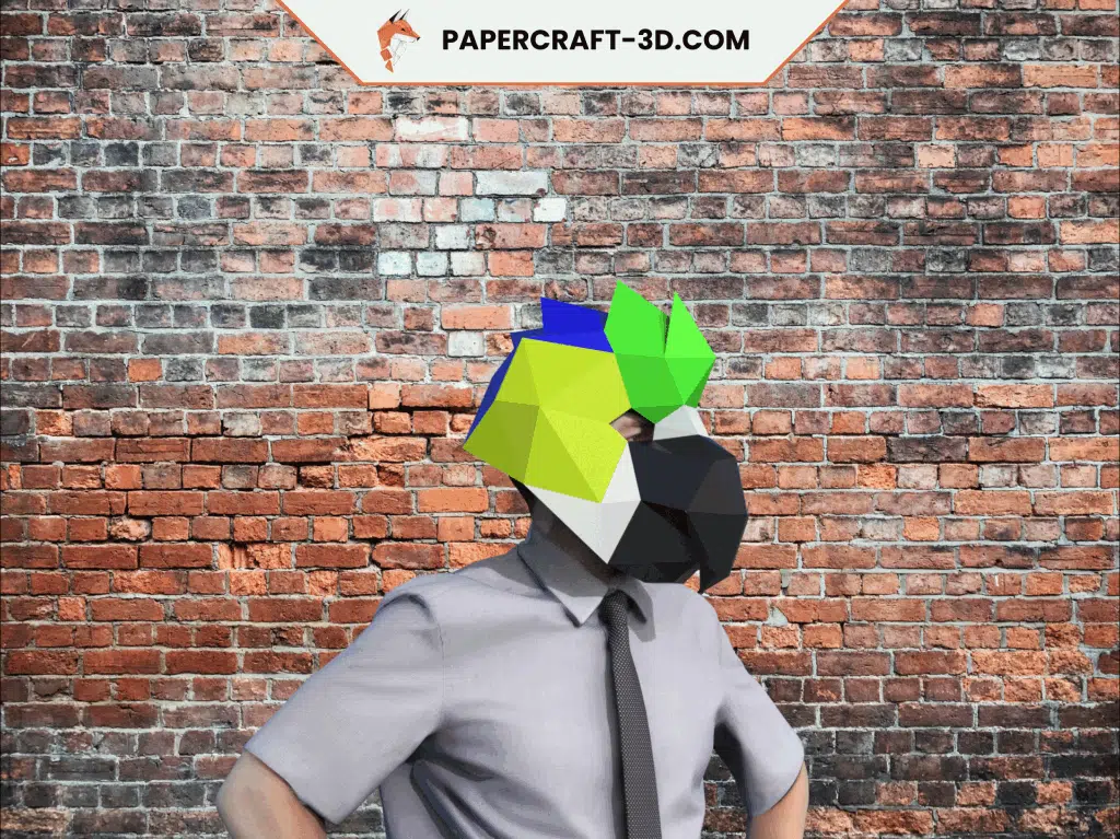 Papercraft de máscara de loro en 3D