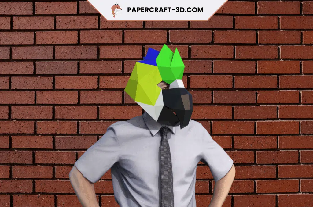 Papercraft de máscara de loro en 3D