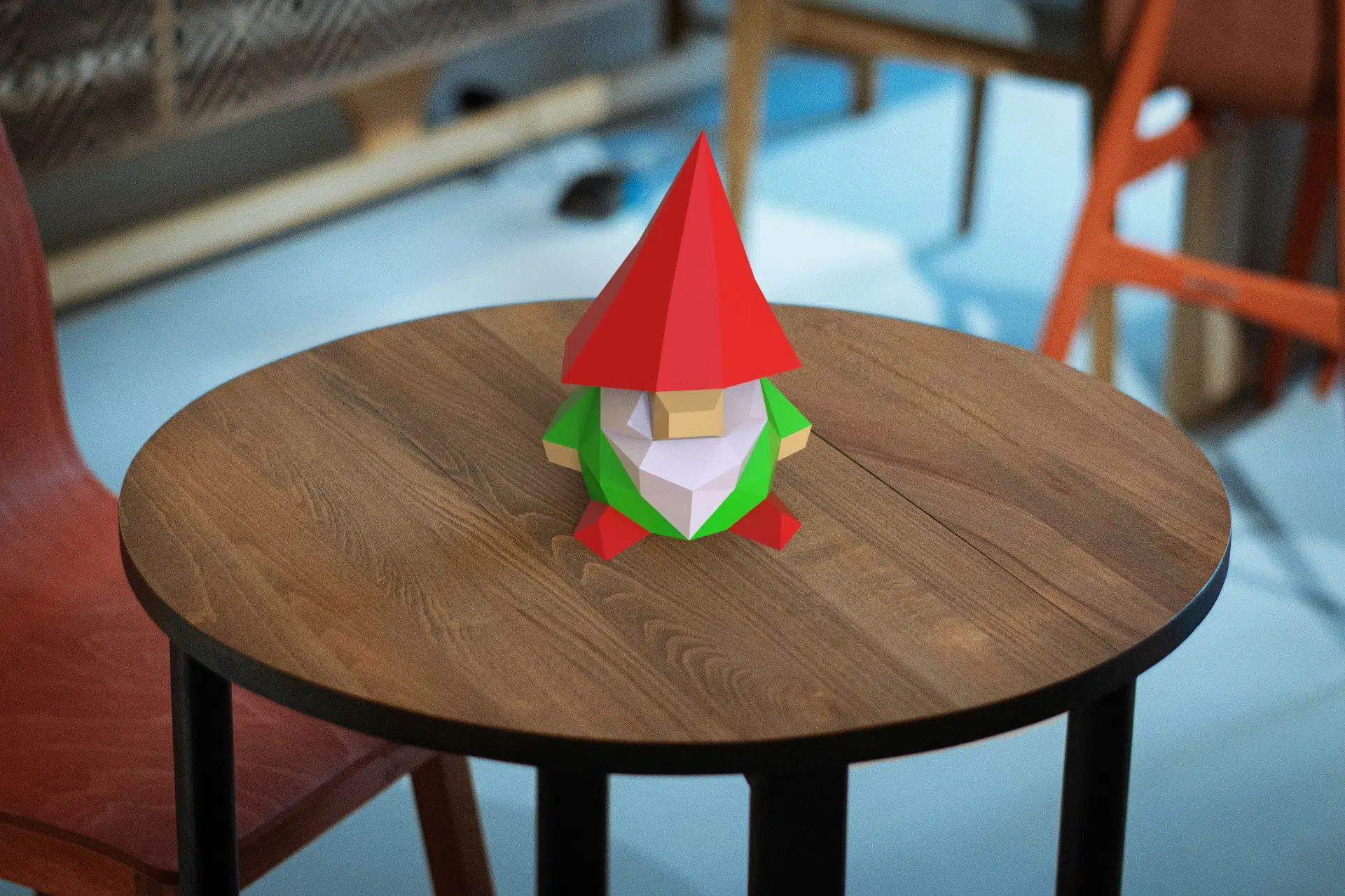 Klein kabouterpapercraft 3D, weergave 4