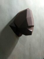Papercraft gorilla head in 3D origami