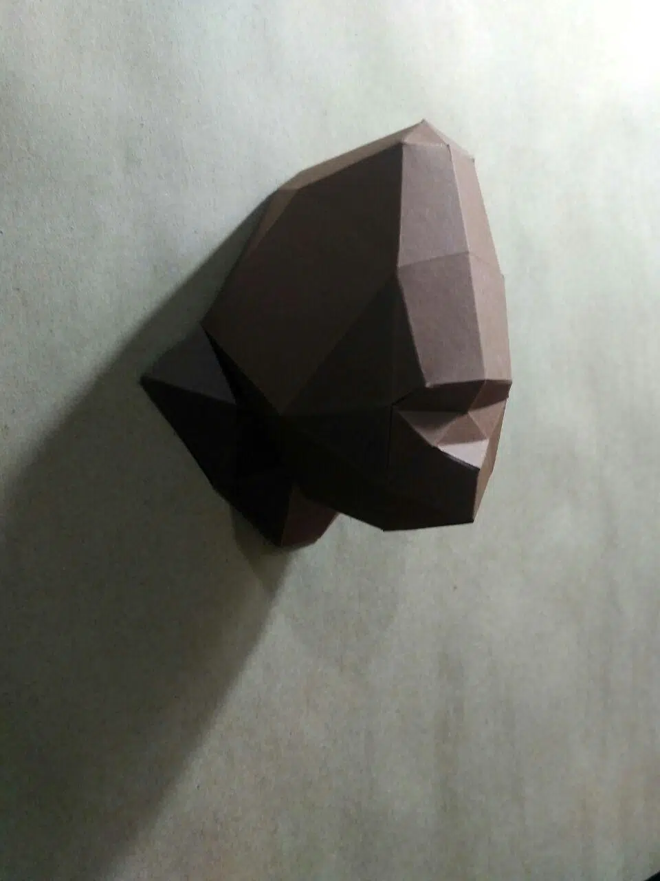 Mini-trofee gorillakop in papercraft 3D voor kinderen, 3D-model