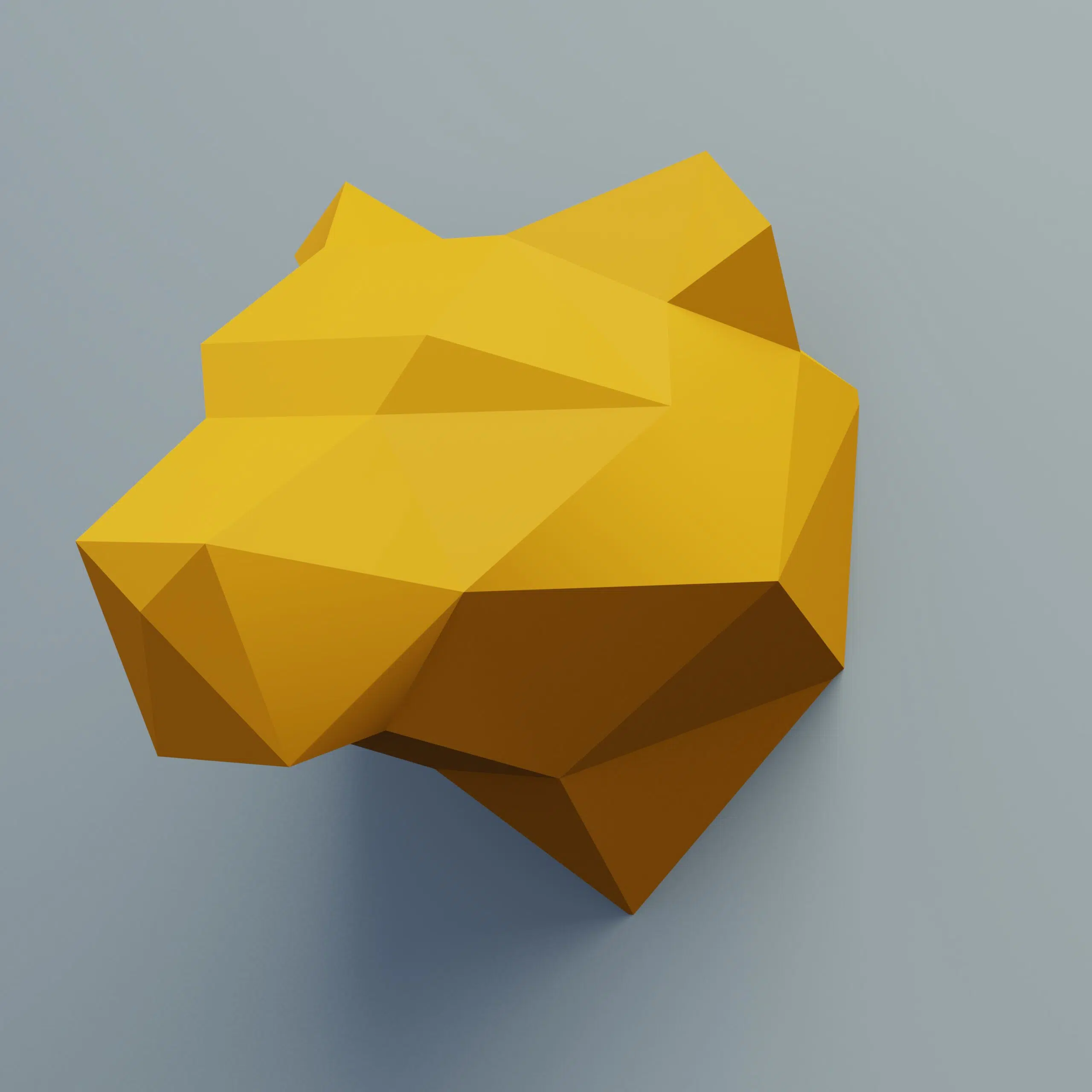 Papercraft puma head in 3D origami