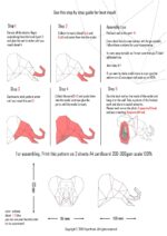 Papercraft elephant head in 3D origami