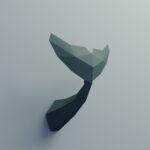 Papercraft dolphin tail in 3D origami