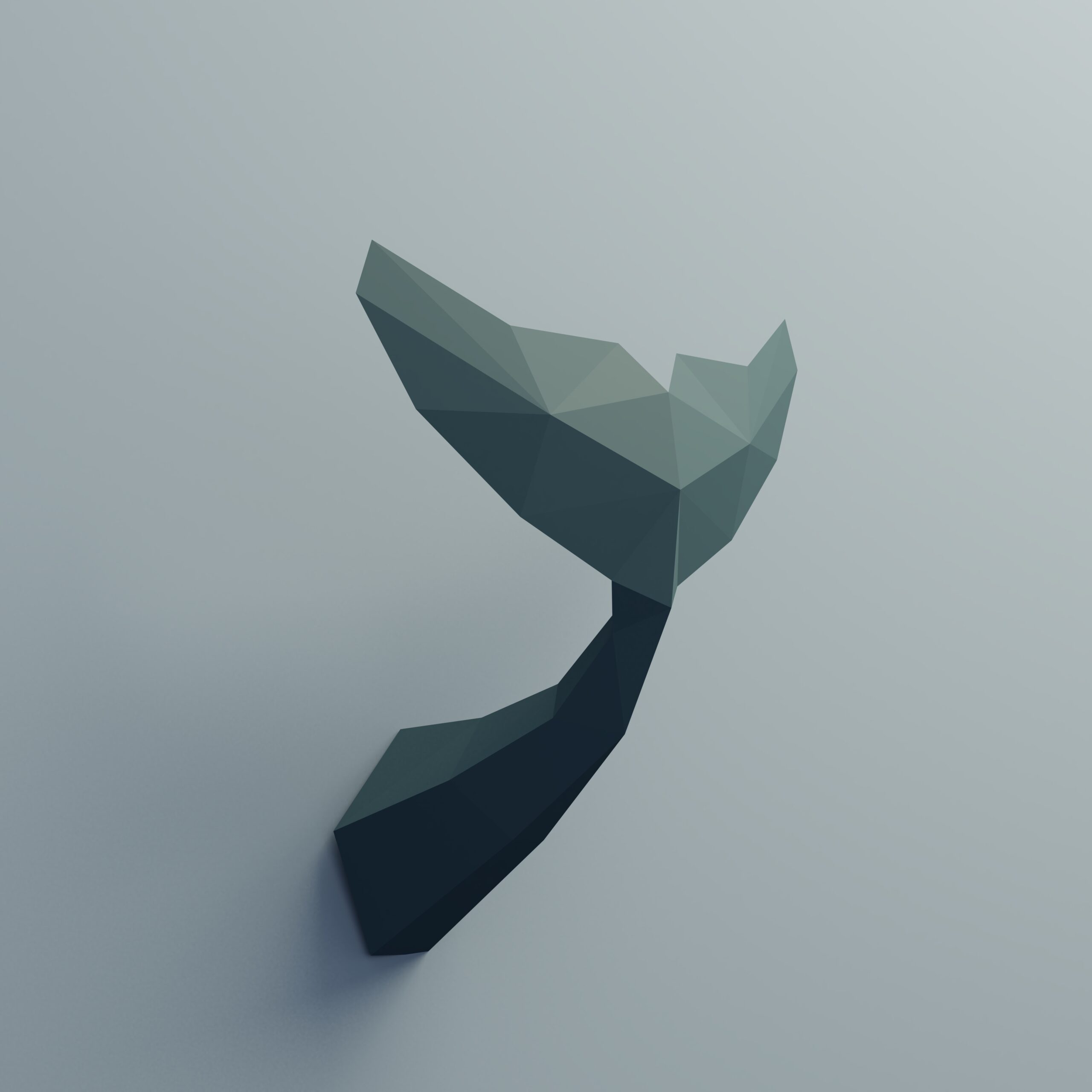 Papercraft dolphin tail in 3D origami