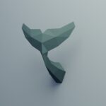 Papercraft dolphin tail in 3D origami