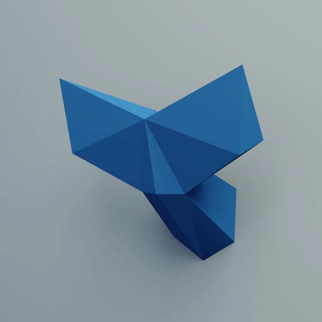 Pequeno troféu cauda de baleia em papercraft 3D para crianças