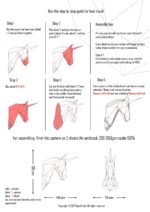 Papercraft unicorn head in 3D origami