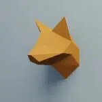Kleine 3D papieren voskop-trofee voor kinderen, 3D-model