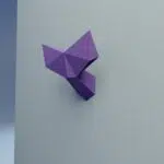Klein walvissprietje-trofee in papercraft 3D voor kinderen, weergave 2
