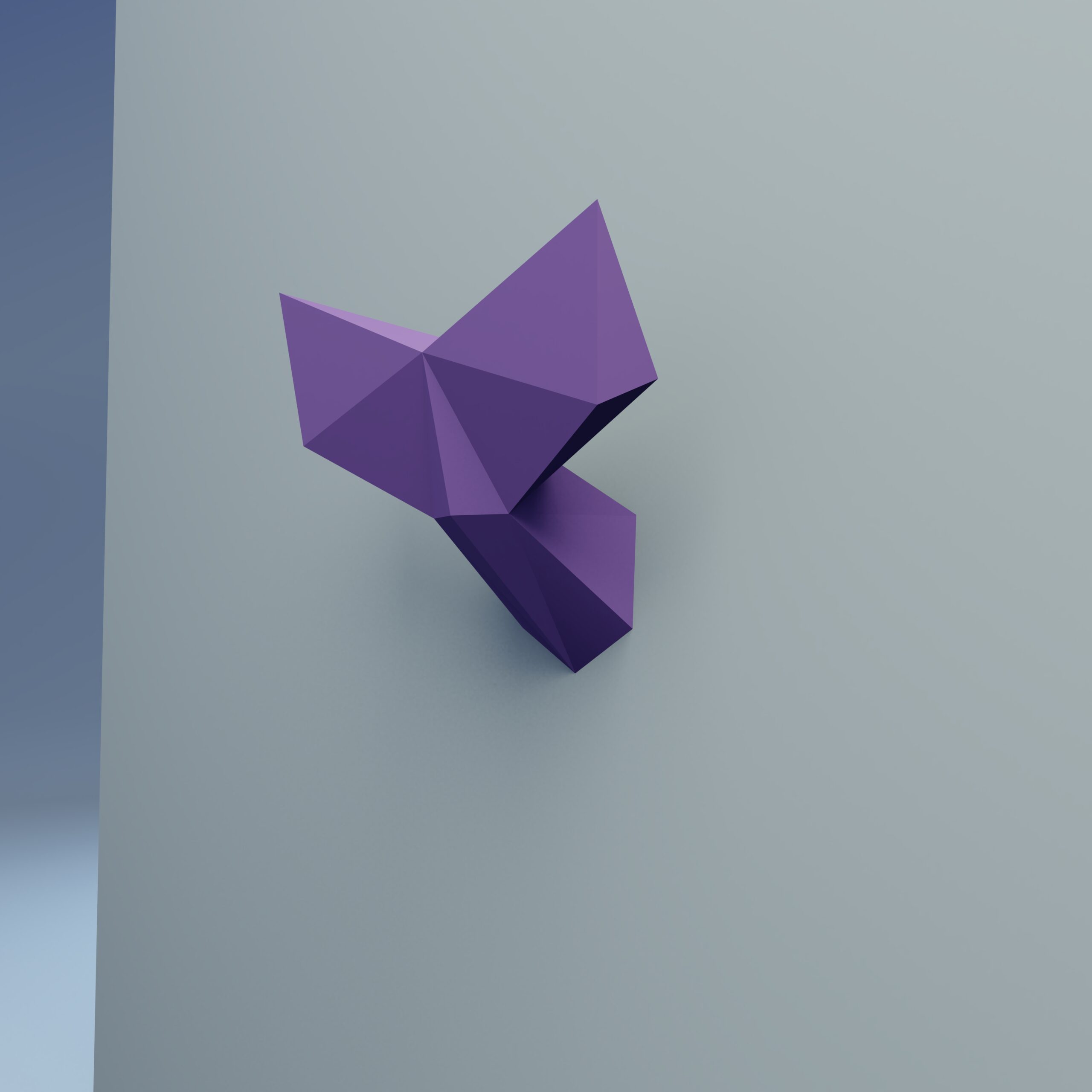 Papercraft whale tail origami magnet