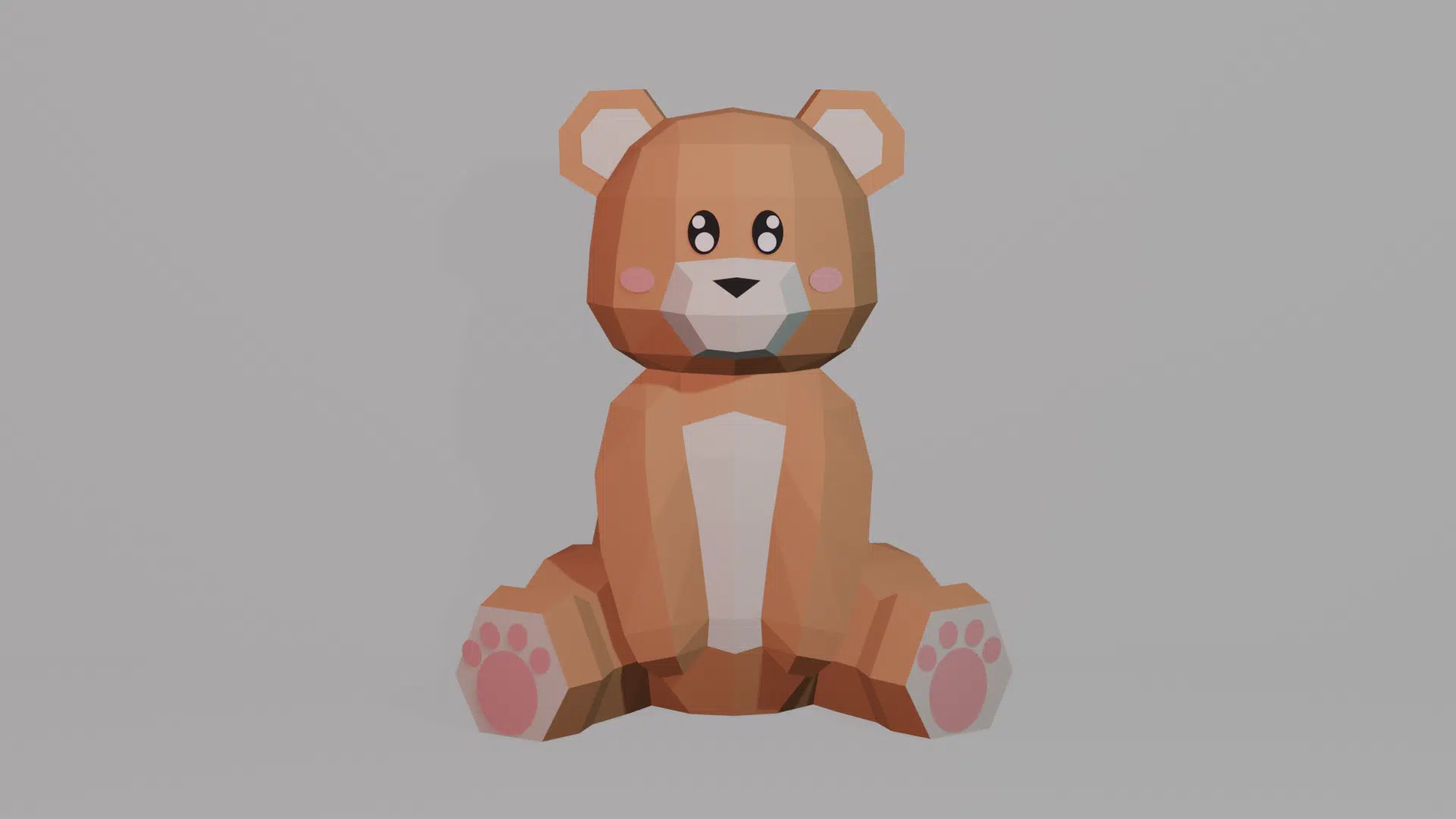 3D Papercraft Bear, back view
