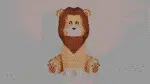 Schattige zittende leeuw papercraft 3D, weergave 4