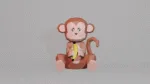 Baby-aap papercraft 3D, weergave 4