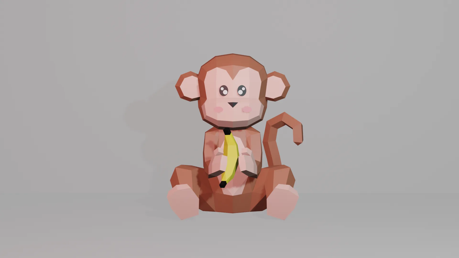 Baby-aap papercraft 3D, weergave 4
