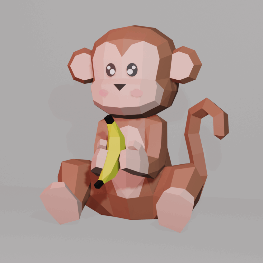 Singe en papercraft 3D