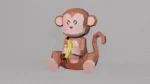 Baby-aap papercraft 3D, weergave 2