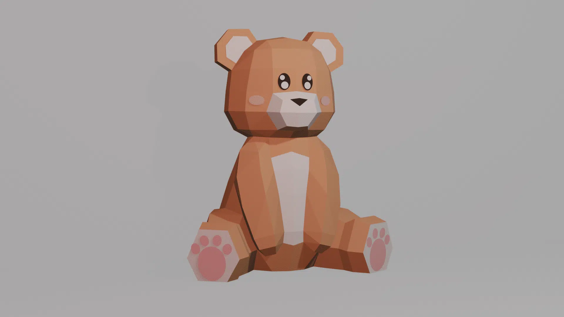 3D Papercraft Bear, side view