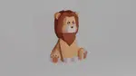 Papercraft 3D lion cub in origami