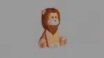 Schattige zittende leeuw papercraft 3D, weergave 5