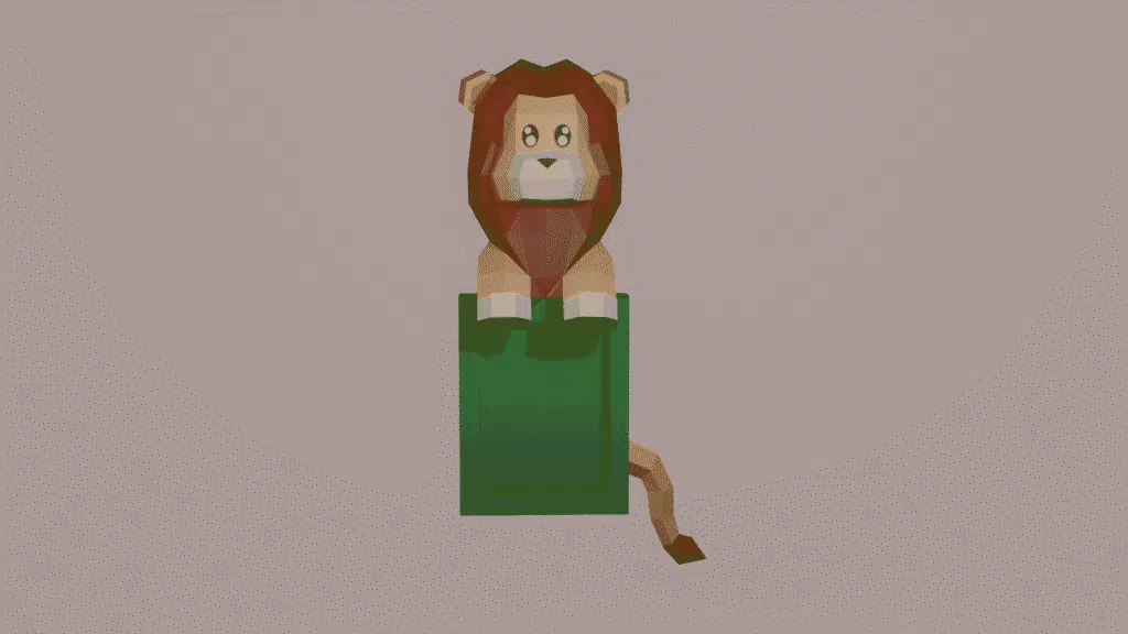 Lijst met leeuw papercraft 3D, weergave 2